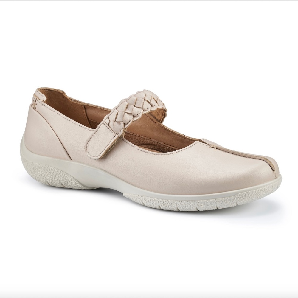 Hotter Shake || Mary Jane Leather Comfort Shoes Soft Beige US 11